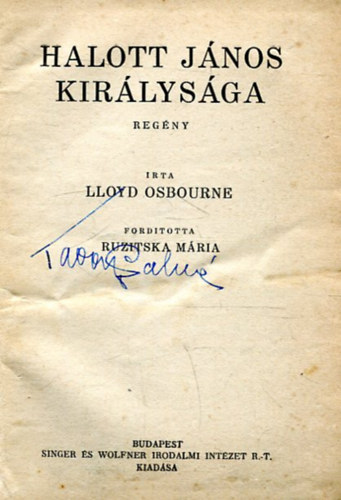 Lloyd Osbourne - Halott János királysága