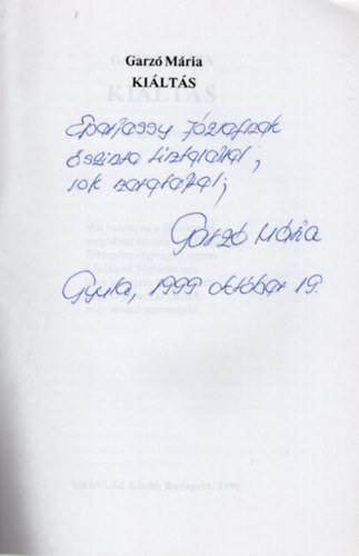 Garz� M�ria - Ki�lt�s-dedik�lt