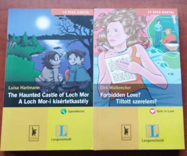 Dirk Walbrecker, Luisa Hartmann - 2db Kétnyelvű olvasmányok - másképp:Forbidden Love? - Tiltott szerelem?+ Könyv 1 db E-könyv Antikvár Idegen nyelvű Hangoskönyv Film Zene The Haunted Castle of Loch Mor - A Loch Mor-i kísértetkastély