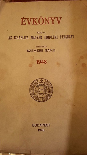 vknyv Az Izraelita Magyar Irodalmi Trsulat 1948 - vknyv Az Izraelita Magyar Irodalmi Trsulat 1948