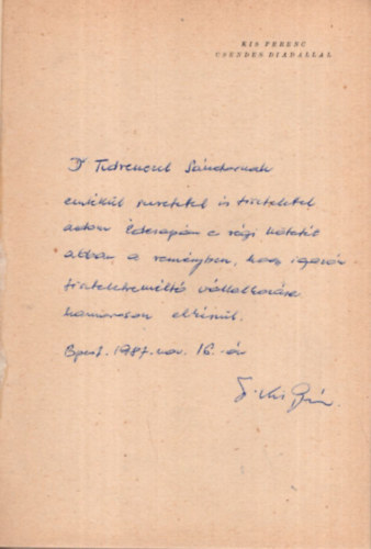 Kis Ferenc - Csendes diadallal - V�logatott versek 1931-1951 - dedik�lt