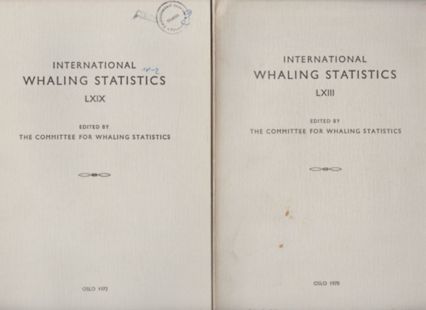 8 db International Whaling Statistics fzet