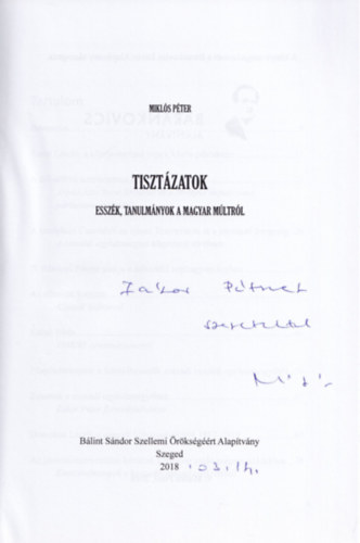 Miklós Péter - Tisztázatok- Esszék, tanulmányok a magyar múltról