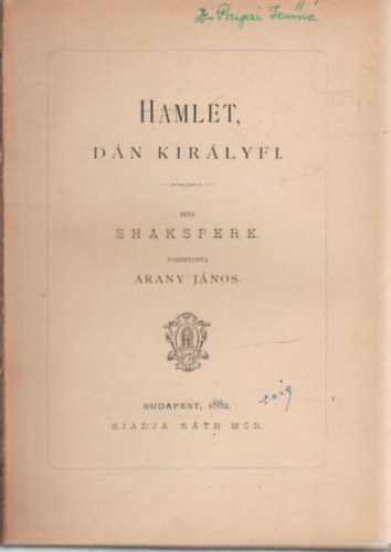 Shakespeare, Arany János (ford.) - Hamlet, Dán királyfi