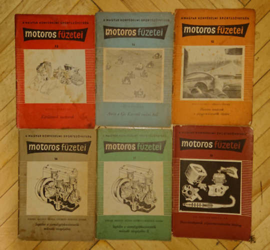 6 db a Magyar Honvdelmi Sportszvetsg Motoros fzetebl (12., 14., 15., 16., 17., 19.)