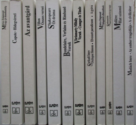 12 db kötelező olvasmány a diákkönyvtár sorozatból (Csongor és Tünde, Válogatott elbeszélések, Hat zsínmű, A civilizátor,Légy jó mindhalálig, Öt dráma, Az avantgárd, stb..)