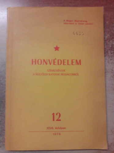 Honv�delem XXVII. �vfolyam 12. sz�m, 1976.