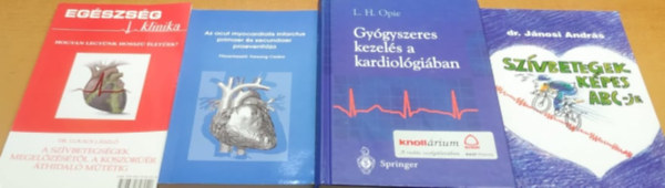 Farsang Csaba, Dr. Jnosi Andrs, Dr. Lukcs Lszl, L. H. Opie - 4 db Szvbetegsg tma: A szvbetegsgek megelzstl a koszorr thidal mttig; Az acut myocardialis infarctus primaer s secundaer praeventija; Gygyszeres kezels a kardiolgiban; Szvbetegsgek kpes ABC-je