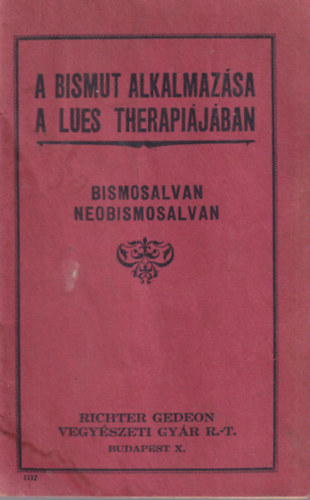 A bismut alkalmazsa a lues therpijban