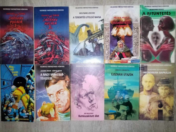 Komacu Szakjo, Wolfgang Jeschke, Weinbrenner Rudolf, Miller, Walter M., jr., Adam Hollanek, Konrad Fialkowski, J. Braun - G. Braun, Umberto Simonetta, Kir Bulicsov, Vlagyimir Szavcsenko - Kozmosz / Galaktika Sci-Fi knyvcsomag (10db) A srkny halla I-II. / A teremts utols napja / A kitntets / Hozsnna nked, Leibowitz! / Mg egy kicsit lni - Homo divinus / A nagy varzsl tvedse / jszakai utazk / Kettsza