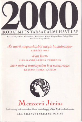 2000 Irodalmi s Trsadalmi Havi Lap - 1997. Jnius