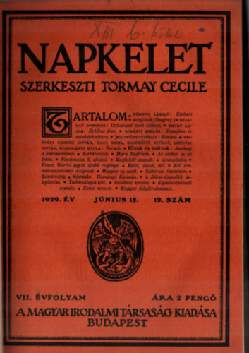 Tormay Cecile (szerk.) - Napkelet 1929 janur-jnius 15. (1. flv.)