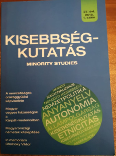 Cholonky Gyz, Cholonky Olga - Kisebbsgkutats (Minority Studies) 27. vf., 2018. vi 1. szm