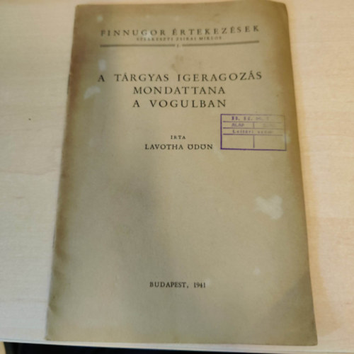Lavotha �d�n - A t�rgyas igeragoz�s mondattana a vogulban