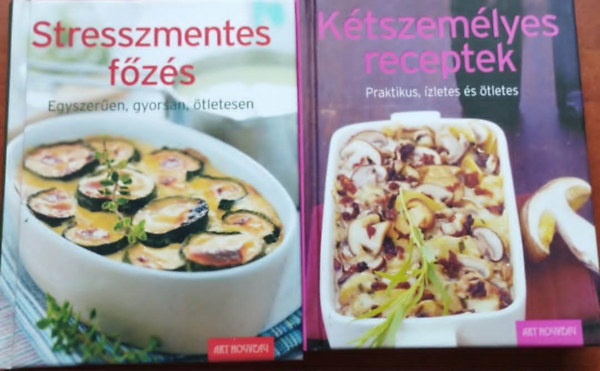 Art Nouveau - 2db szakácskönyv.:Stresszmentes főzés - Egyszerűen, gyorsan, ötletesen+Kétszemélyes receptek - Praktikus, ízletes és ötletes