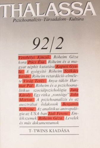 Thalassa 92/2. (Pszichoanalzis-trsadalom-kultra)