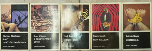 Patricia Moyes, Ngaio Marsh, Ruth Rendell, Tom Wittgen, Gunnar Staalesen - (5db) Fekete K�nyvek krimi k�nyvcsomag: Angyalhal�l / F�ny kialszik! / Festett �rd�g / A fekete p�ter j�t�k / L�ny a h�t�szekr�nyben