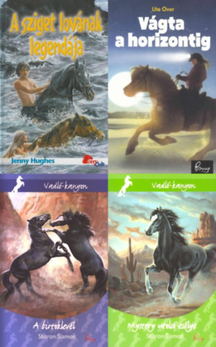 Sharon Siamon, Uta Over, Jenny Hughes - 4 db PonyClub lovas regény: A sziget lovának legendája + Vágta a horizontig + A birtoklevél + Mystery utolsó esélye