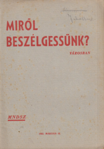 Mirl beszlgessnk? - Vrosban
