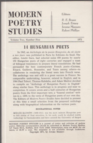 Modern Poetry Studies (14 Hungarian Poets)