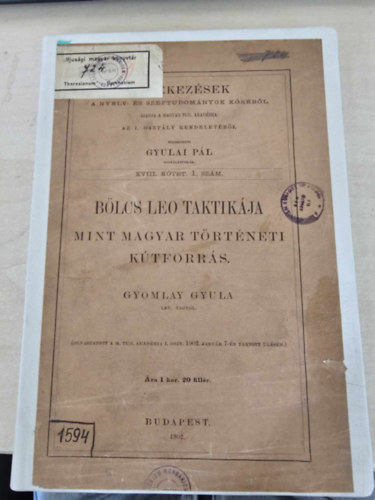 B�LCS LEO TAKTIK�JA MINT MAGYAR T�RT�NETI K�TFORR�S 1902