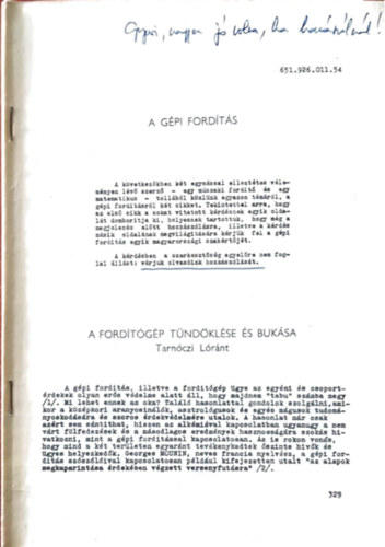 Tarnczi Lrnt, Varga Dnes, Gspr Istvn - Gpi fordts - A fordtp tmdklse s buksa - Mi az igazsg a gp fordts krl - Informci s vllalati tevkenysg a szakirodalom tkrben