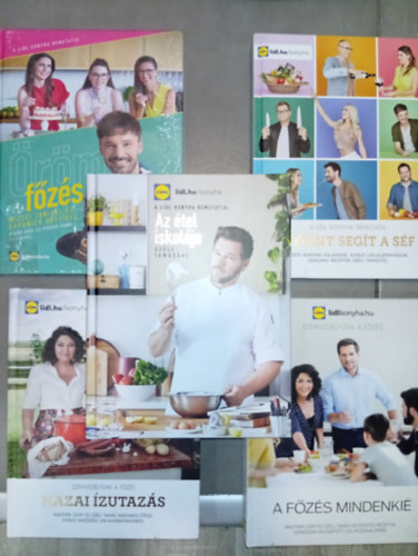 LIDL, Mautner Zsófi, Széll Tamás - 5 db LIDL szakácskönyv: Hazai ízutazás + A főzés mindenkié + Megint segít a séf + Az étel iskolája + Örömfőzés Mizsei Janival és Kapunics Grétivel