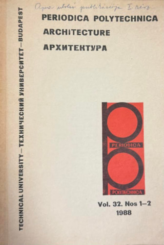 Periodica Polytechnica Vol. 32. Nos 1-2 1988
