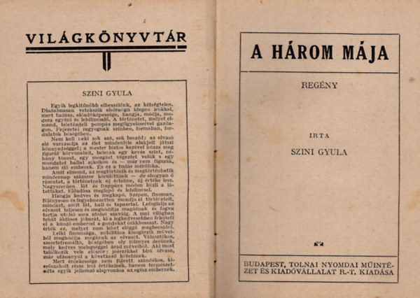 Szini Gyula - A hrom Mja