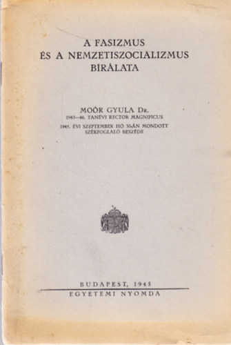 A fasizmus �s a nemzetszocializmus b�r�lata