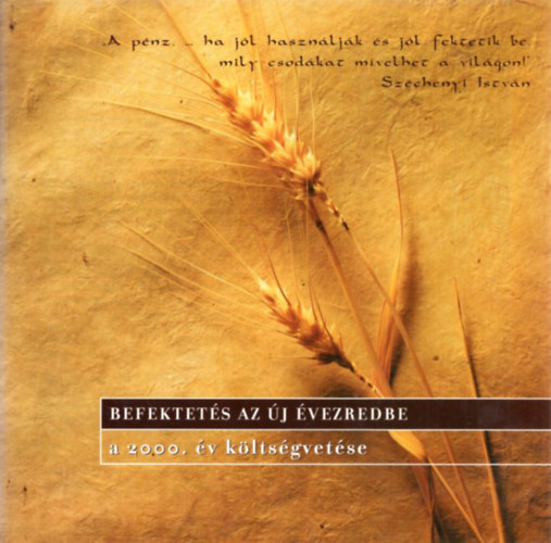 Befektetés az új évezredbe a 2000. év költségvetése