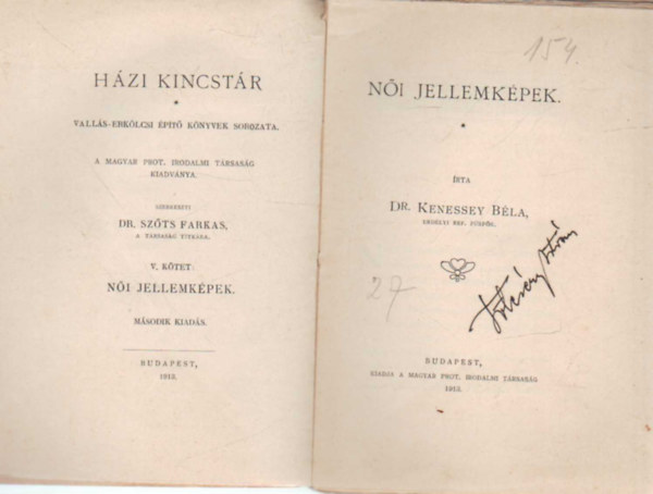 Dr. Kenessey Béla - Női jellemképek