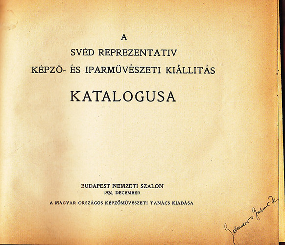 A svd reprezentativ kpz- s iparmvszeti killts katalgusa