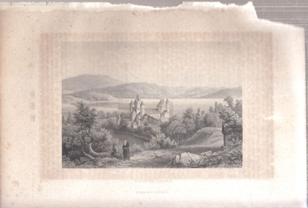 Kloster Laach (28×18cm lapméretű eredeti acélmetszet, 1860-as évek) - Németország