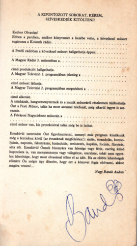 Nagy Bandó András - Úton-útfélen- aláírt
