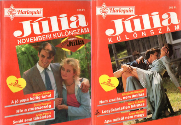 Elizabeth Krueger, Nora Roberts, Anne Mather, Pepper Adams - 4 db Jlia klnszm 1993/5. tli klnszm + 1994/2. tavaszi klnszm + 1995/8. novemberi klnszm + 1996/2 klnszm