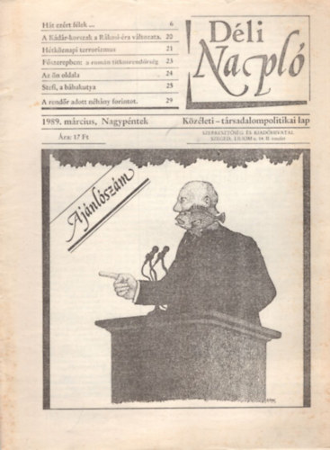 Várkonyi Balázs, Csapó Balázs, Vass István Péter - Déli Napló - Ajánlószám 1989. március, Nagypéntek