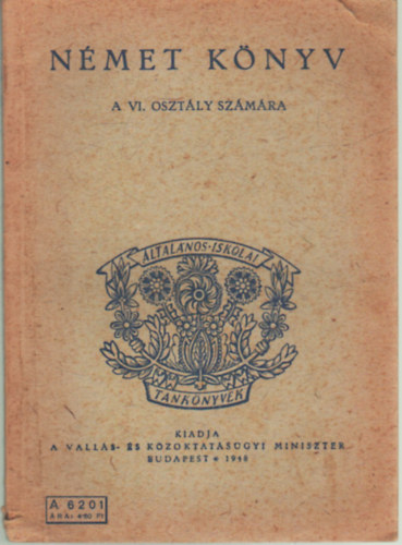 Német könyv - A VI. osztály számára 1948 -as