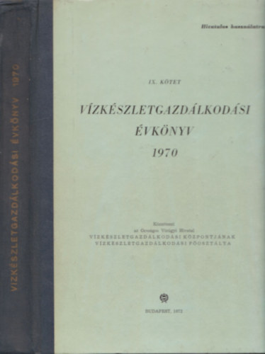 Vzkszletgazdlkodsi vknyv 1970 (IX. ktet)