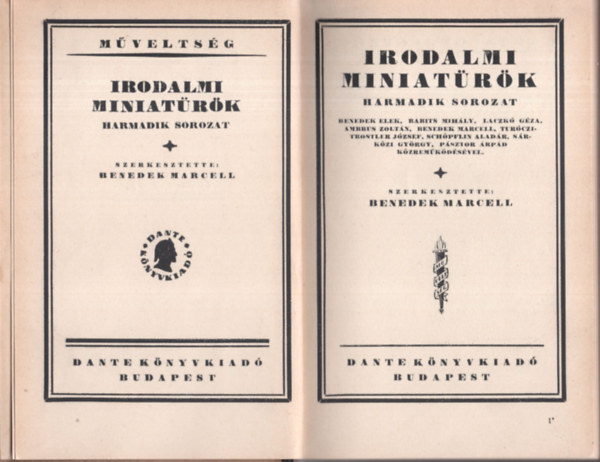 Benedek Marcell (szerk.) - Irodalmi miniatrk I.