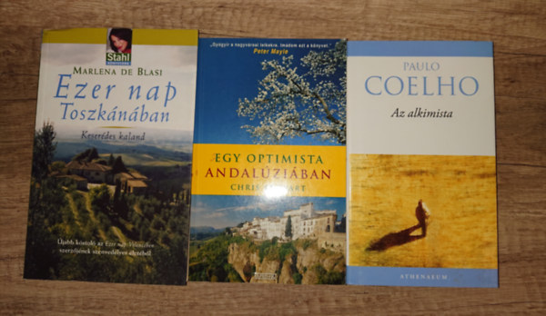 Paulo Coelho, Marlena de Blasi, Chris Stewart - 2 k�nyv elv�gy�d�knak + aj�nd�k Coelho-k�nyv: Ezer nap Toszk�n�ban, Egy optimista Andal�zi�ban + Az alkimista