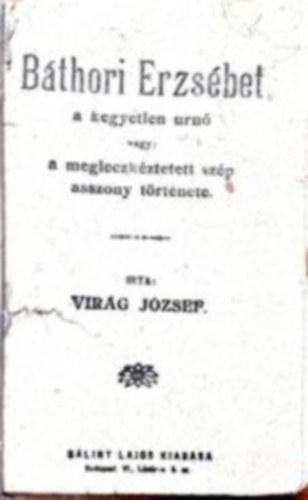 Virág József - Báthori Erzsébet a kegyetlen úrnő vagy a megleczkéztetett szép asszony története