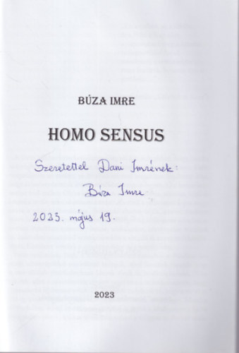 Búza Imre - Homo Sensus - dedikált