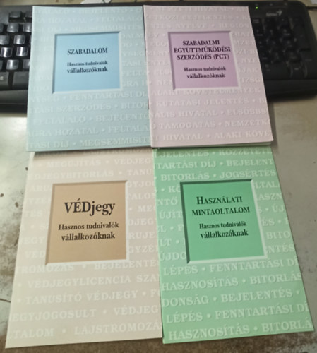 Kosztol�nyi Tam�s szerk. - 4 db k�zgazdas�g: V�djegy +Haszn�lati mintaoltalom +Szabadalmi egy�ttm�k�d�si szerz�d�s (PCT) +Szabadalom