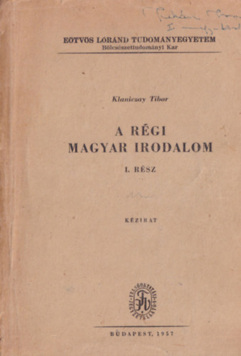S. S�rdi Margit (szerk.) - V�logat�s a r�gi magyar irodalom szakirodalm�b�l 1772-ig I-II.