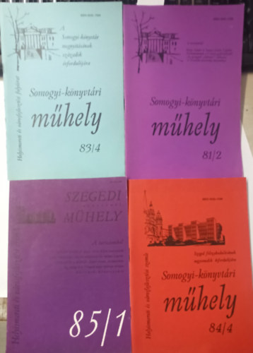 Gyuris Gy�rgy (szerk), Ilia Mih�ly, Rand�ti Tam�s, Ruszoly J�zsef, T�bb szerz� - 4 db Irodalomt�rt�neti tanulm�nyok: Somogyi-k�nyvt�ri m�hely 81/2 +83/4 +84/4 +Szegedi k�nyvt�ri m�hely 85/1
