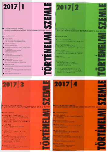 T�rt�nelmi szemle LIX. �vfolyam, 2017 1-4. sz�m (teljes �vfolyam)