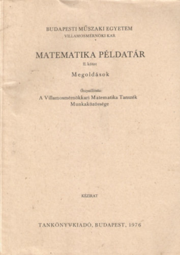 Csat Tamsn (szerk.) - Matematika pldatr II. ktet (Megoldsok)