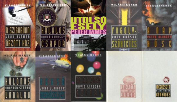 John Altman, Peter Blauner, Paul Carson, Carsten Stroud, John J. Nance, David Lindsey, Peter James, Brian Moore, Douglas Preston - Lincoln Child - 10 db krimi a General Press Vilgsikerek sorozatbl: A szigoran rztt hz + A nap hse + Fogolyszktets + Klns vdalku + Vgs megkzelts + Az jszaka sznei + Hallos csapda + Utols esly + Megksett bnhds + Az
