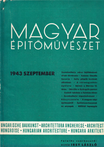 vitéz Irsy László szerk. - Magyar Építőművészet 1943. szeptember